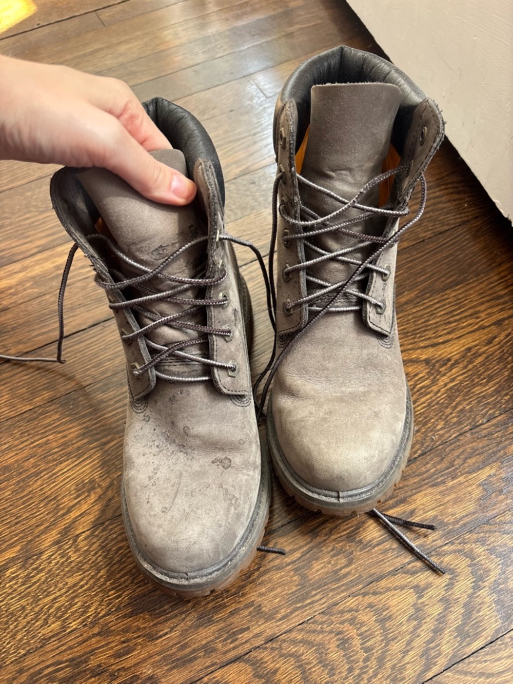Gray Suede Lace-Up timberlands